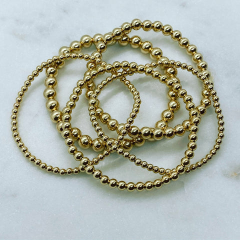 Stack of 5 Gold Filled Bracelets