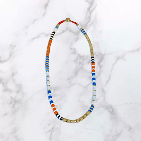 The Zebra style Enamel Necklace