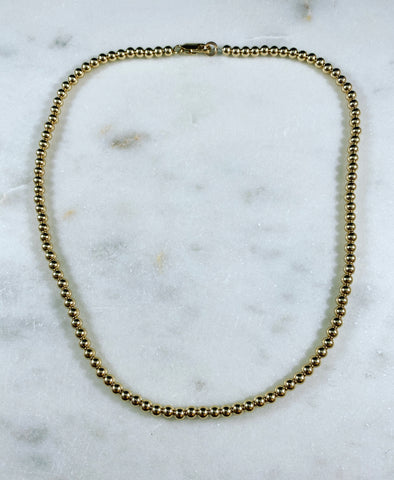 4mm Gold Filled Bead Necklace