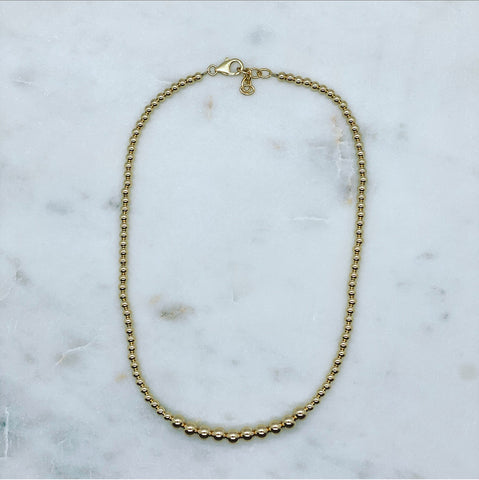 4mm and 6mm Gold Filled Bead Necklace
