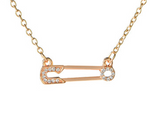 Safety Pin Charm Necklace